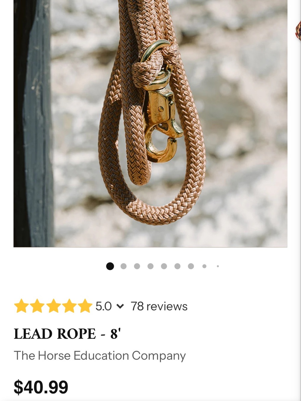 Horsemanship excellent quality cooper lead rope 8’ for horse